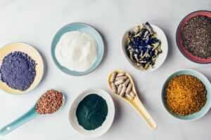 Variety of healthy food supplements